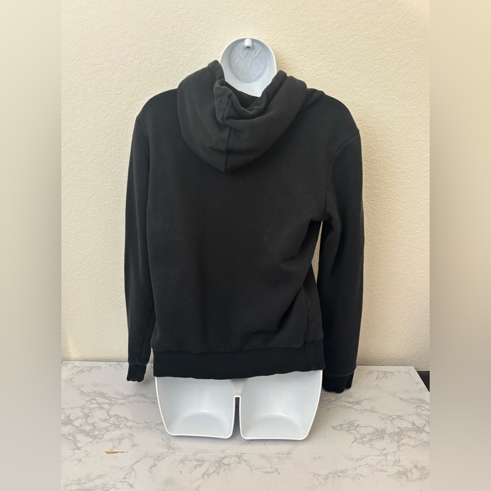 Puma Sweatshirt Hoodie Woman’s Size M Black Graphic Shirt Cold Gear Soccer - Picture 3 of 4